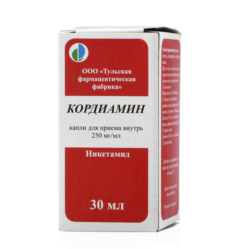 Купить Кордиамин капли для приема внутрь 250 мг/мл флакон 30 мл, Тульская фармацевтическая фабрика