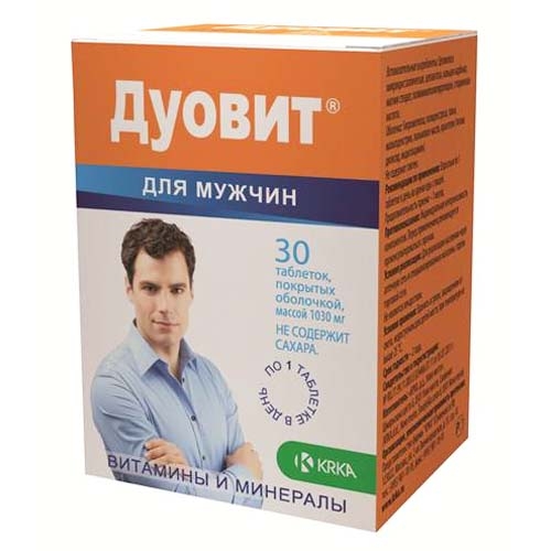 

Дуовит для мужчин таблетки покрытые оболочкой 30 шт.