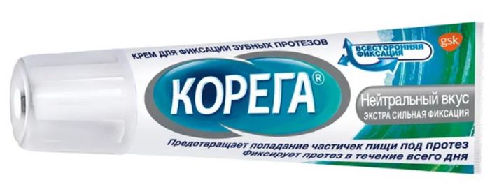 Корега крем экстра сильная фиксация зубных протезов нейтральный вкус 70 г