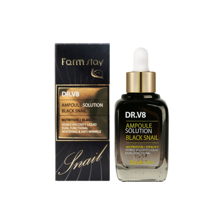 многофункциональная ампульная с муцином черной улитки dr-v8 ampoule solution black snail 30 мл