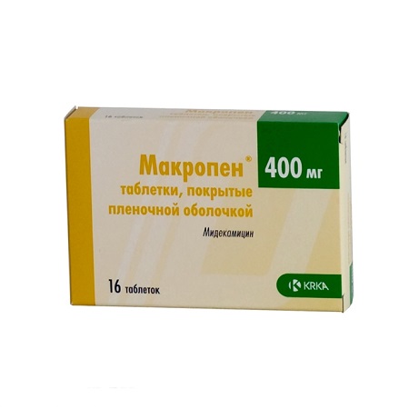 Макропен таблеткипокрытые пленочной оболочной 400 мг 16 шт.