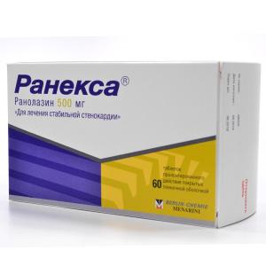 Ранекса таблетки пролонгированного действия покрытые пленочной оболочкой 500 мг 60 шт.