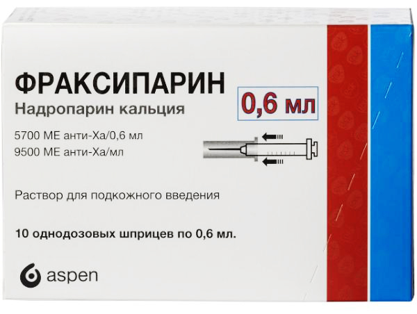 Фраксипарин раствор для подкожного введения 5700 МЕ 0,6 мл шприц 10 шт.