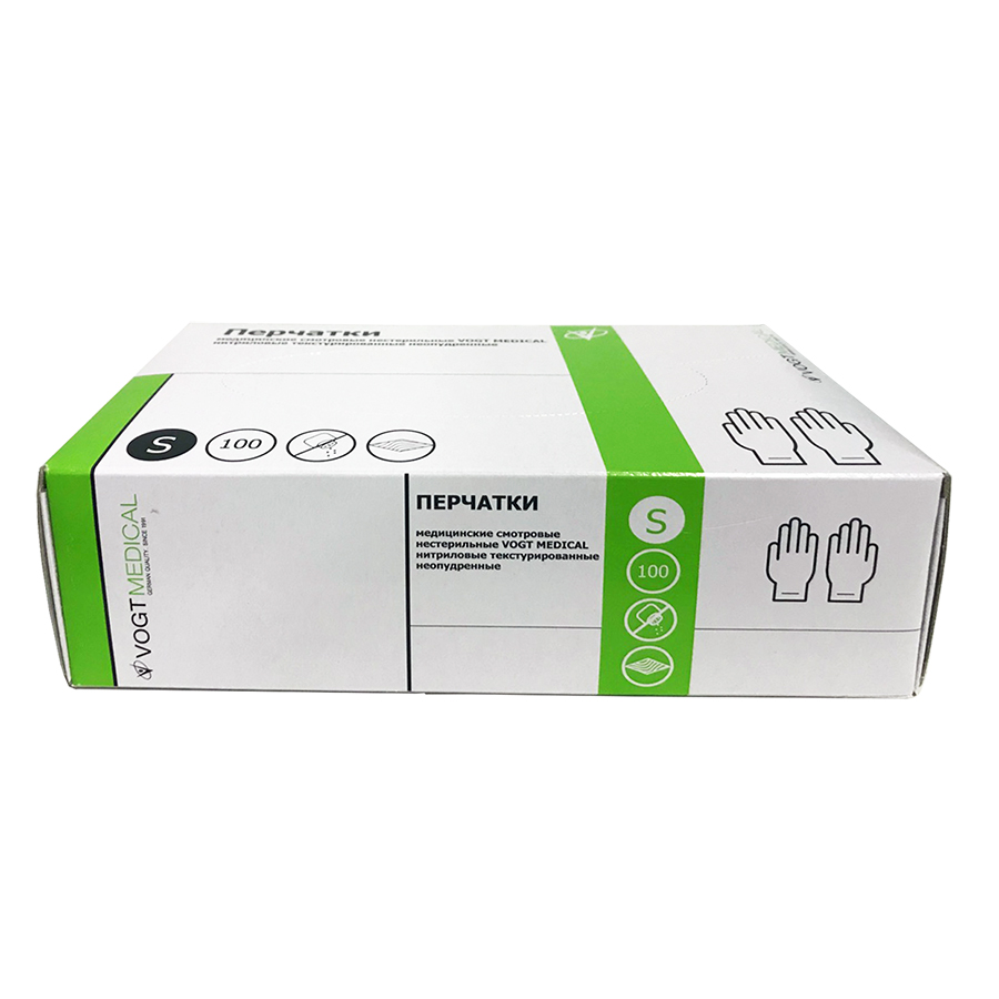 Перчатки vogt medical нитриловые нестерильные неопудренные р.s №100 (50 пар)