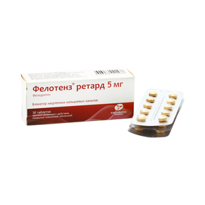 Фелотенз Ретард таблетки пролонгированного действия покрытые пленочной оболочкой 5 мг 30 шт.