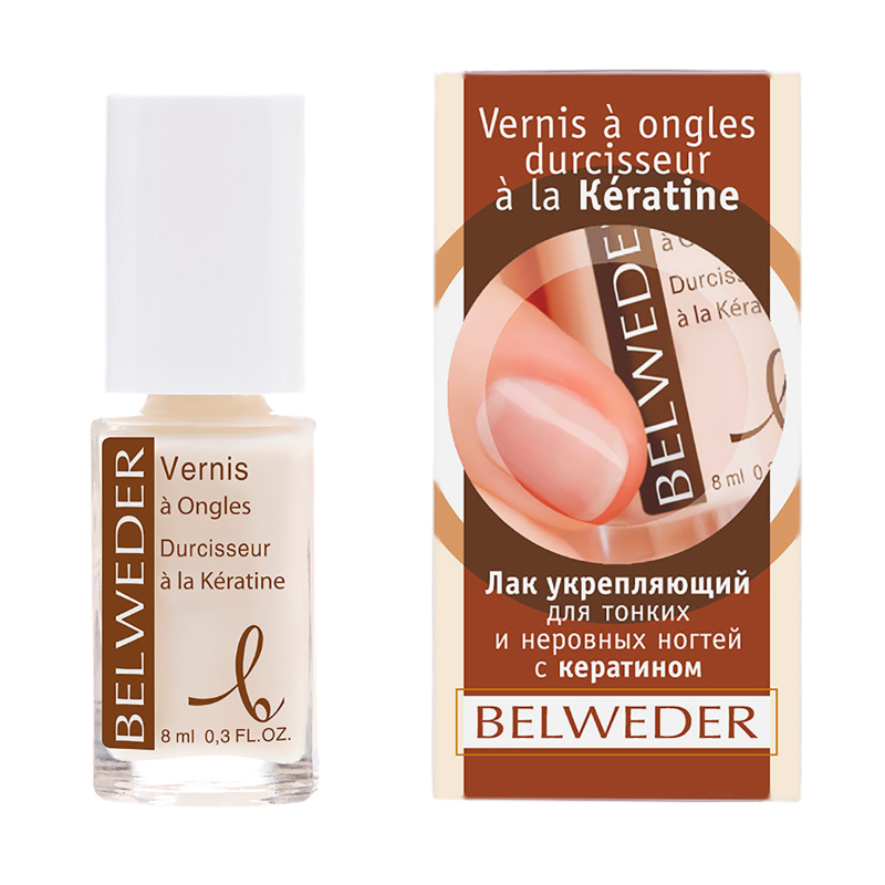 для тонких неровных ногтей Кератин 8 мл