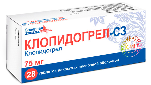 Клопидогрел-СЗ таблетки покрытые пленочной оболочкой 75 мг 28 шт., Северная Звезда ЗАО  - купить