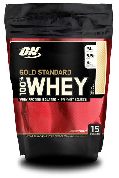optimum nutrition 100% whey gold standart протеин в порошке банка 454 г Ванильное мороженое