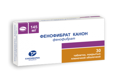 Купить Фенофибрат Канон таблетки покрытые пленочной оболочкой 145 мг 30 шт., Канонфарма продакшн ЗАО