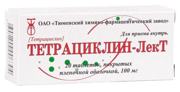 Тетрациклин-ЛекТ таблетки покрытые оболочкой 100 мг 20 шт.