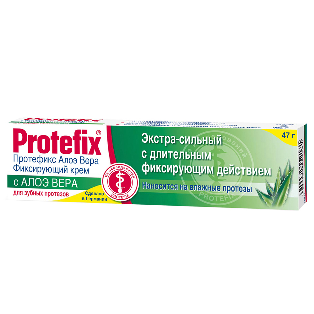 Protefix Крем фиксирующий экстра-сильный для зубных протезов с Алоэ вера 47 г
