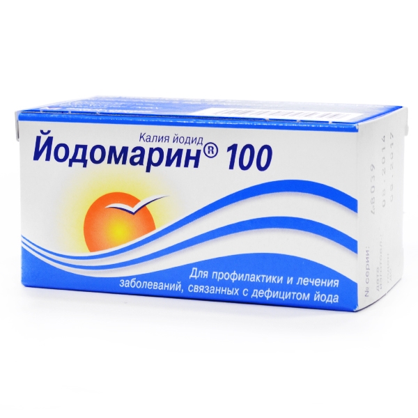 Купить Йодомарин таблетки 100 мкг 100 шт., Фармацевтическая Фабрика ООО