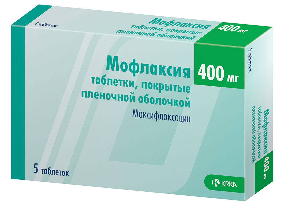 Купить Мофлаксия таблетки покрытые пленочной оболочкой 400 мг 5 шт., KRKA [КРКА]