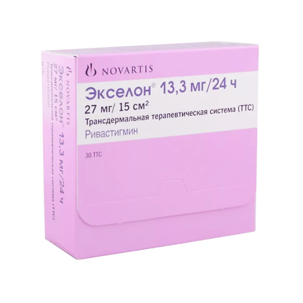 Экселон трансдермальная терапевтическая система 27 мг (13,3 мг/24 ч) пластырь 30 шт.