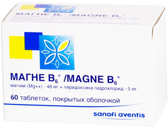 Купить Магне B6 таблетки покрытые оболочкой 60 шт., Chinoin [Хиноин]