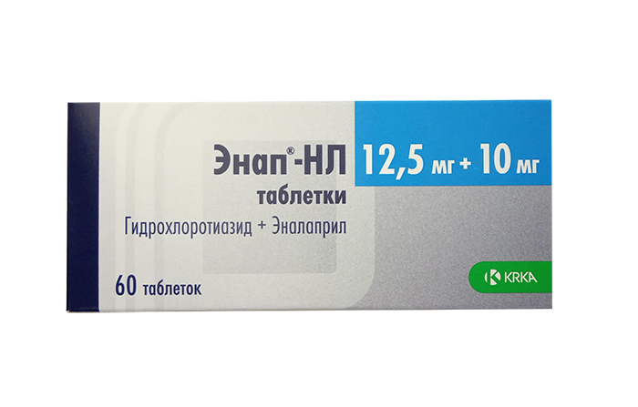 

Энап-НЛ таблетки 12,5 мг+10 мг 60 шт.