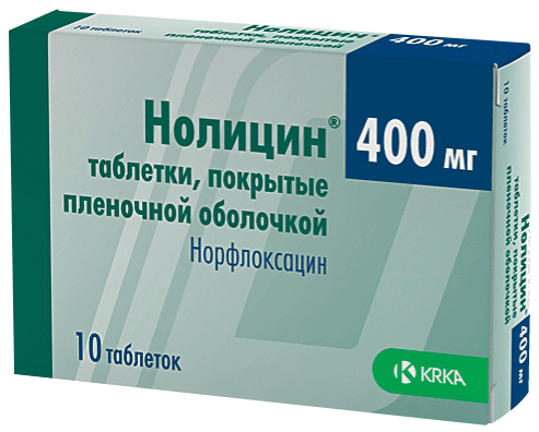 Купить Нолицин таблетки покрытые пленочной оболочкой 400 мг 10 шт., KRKA [КРКА]