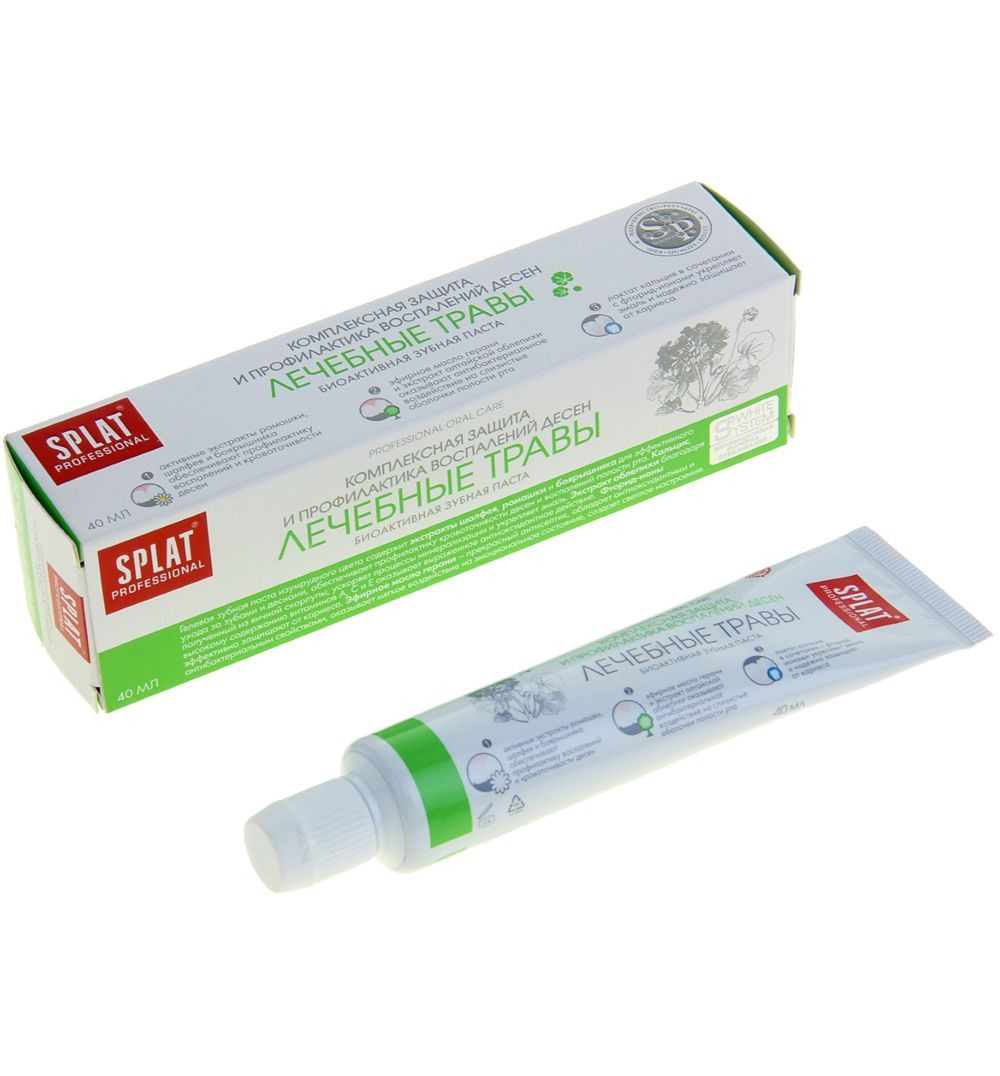 Купить Splat Professional-Compact Зубная паста гелевая Лечебные травы 40 мл, Сплат-Косметика OOO, зеленый