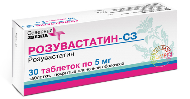 

Розувастатин-СЗ таблетки покрытые пленочной оболочкой 5 мг 30 шт.