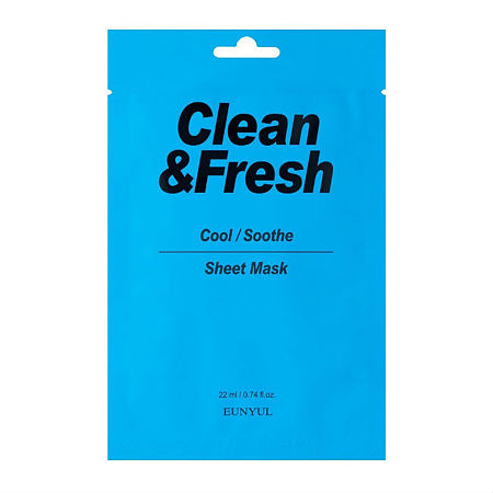 для лица для охлаждающего и успокаивающего эффекта 22 мл clean&fresh cool/soothe sheet mask