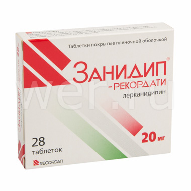 Занидип-Рекордати таблетки покрытые пленочной оболочкой 20 мг 28 шт.