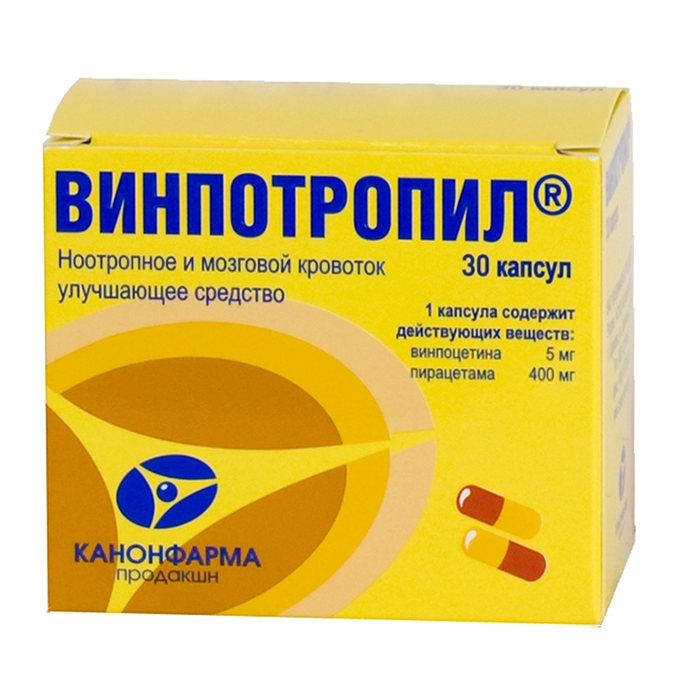 Купить Винпотропил капсулы 5 мг+400 мг 30 шт., Канонфарма продакшн ЗАО