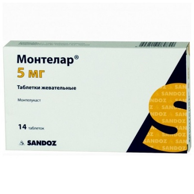 Монтелар таблетки жевательные 5 мг 14шт