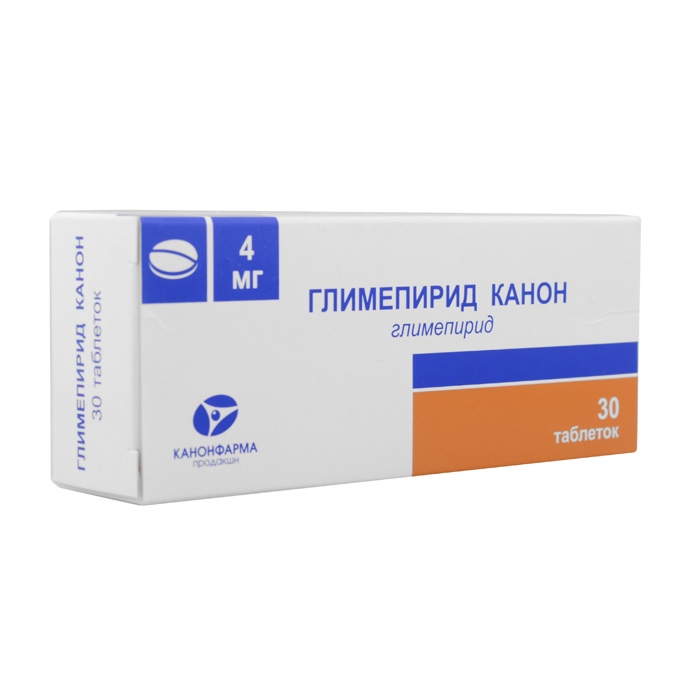 Купить Глимепирид Канон таблетки 4 мг 30 шт., Канонфарма продакшн ЗАО
