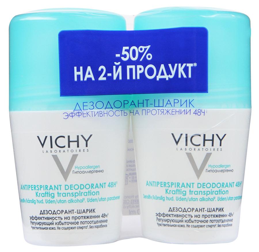 Vichy Промо набор Дезодорант шариковый 48 ч Регулирующий избыточное потоотделение 50 мл 2 шт.