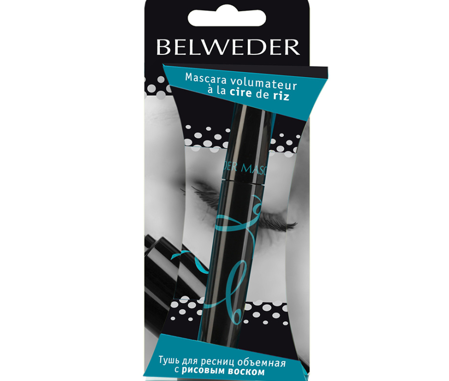 для ресниц объемная с рисовым воском черная 10 мл