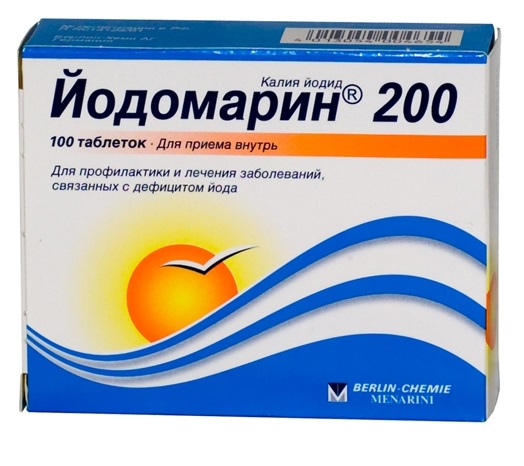 Купить Йодомарин таблетки 200 мкг 100 шт., Berlin-Chemie/A. Menarini [Берлин-Хеми/А. Менарини]