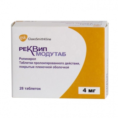 Реквип Модутаб таблетки пролонгированного действия покрытые пленочной оболочкой 4 мг 28 шт.