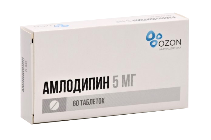 Купить Амлодипин таблетки 5 мг 60 шт., Озон ООО