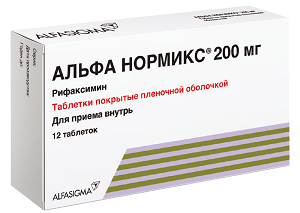 Альфа Нормикс таблетки покрытые пленочной оболочкой 200 мг 12 шт.