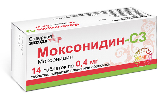 Купить Моксонидин-СЗ таблетки покрытые пленочной оболочкой 0, 4 мг 14 шт., Северная Звезда ЗАО