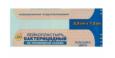 

Лейкопластырь бактерицидный 2,5 см х 7,2 см телесный на полимерной основе Leiko