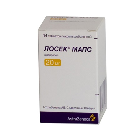 Купить Лосек Мапс таблетки покрытые пленочной оболочкой 20 мг 14 шт., AstraZeneca AB [АстраЗенека]
