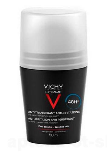 Vichy Homme Дезодорант шариковый 48 ч для чувствительной кожи 50 мл