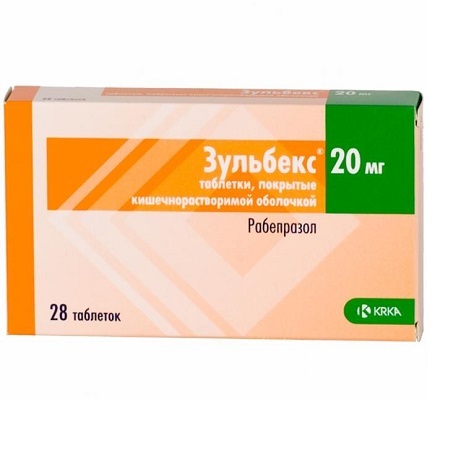 Купить Зульбекс таблетки покрытые кишечнорастворимой оболочкой 20 мг 28 шт., KRKA [КРКА]