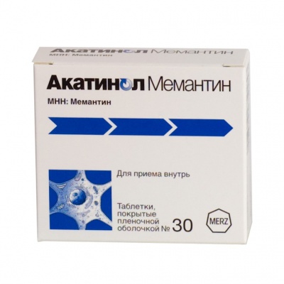 Акатинол Мемантин таблетки покрытые пленочной оболочкой 10 мг 30 шт.