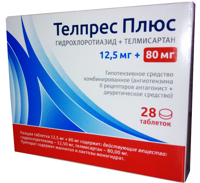 Купить Телпрес Плюс таблетки 12, 5 мг+80 мг 28 шт., Laboratorios Liconsa [Лабораториос Ликонса]