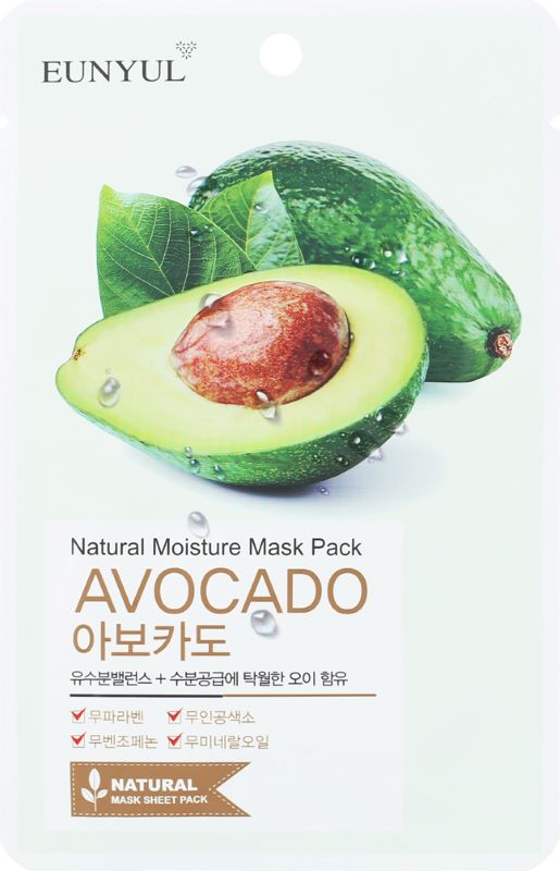Eunyul [Ун-юл] Маска тканевая для лица с экстрактом авокадо 22 мл Natural Moisture Mask Pack Avocado