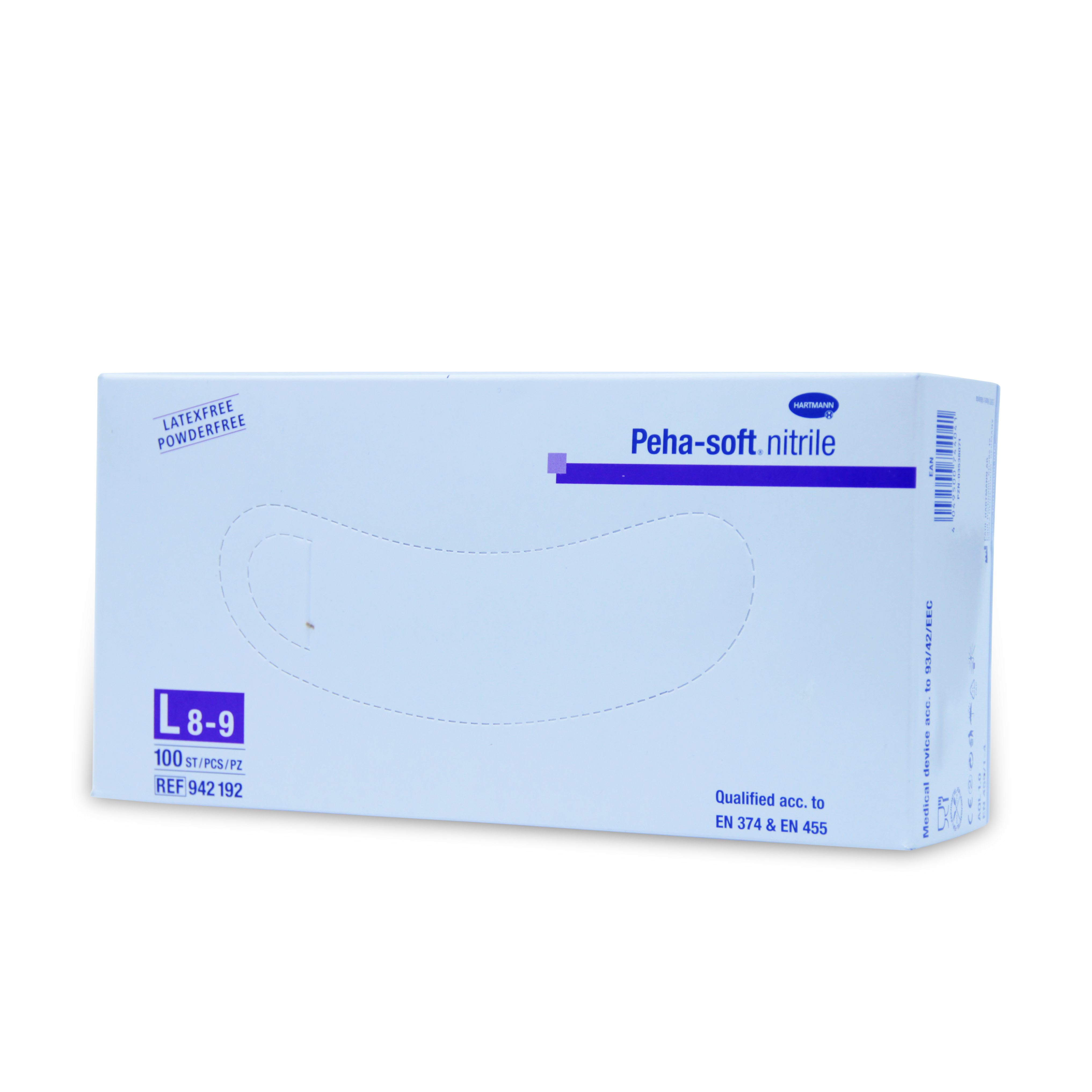peha-soft Перчатки нириловые нестерильные неопудренные размер l 100 шт. (50 пар)