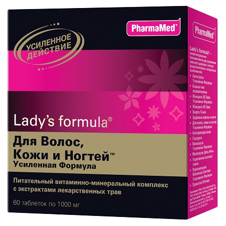 Ladys Formula Для волос, кожи и ногтей Усиленная формула таблетки 60 шт.