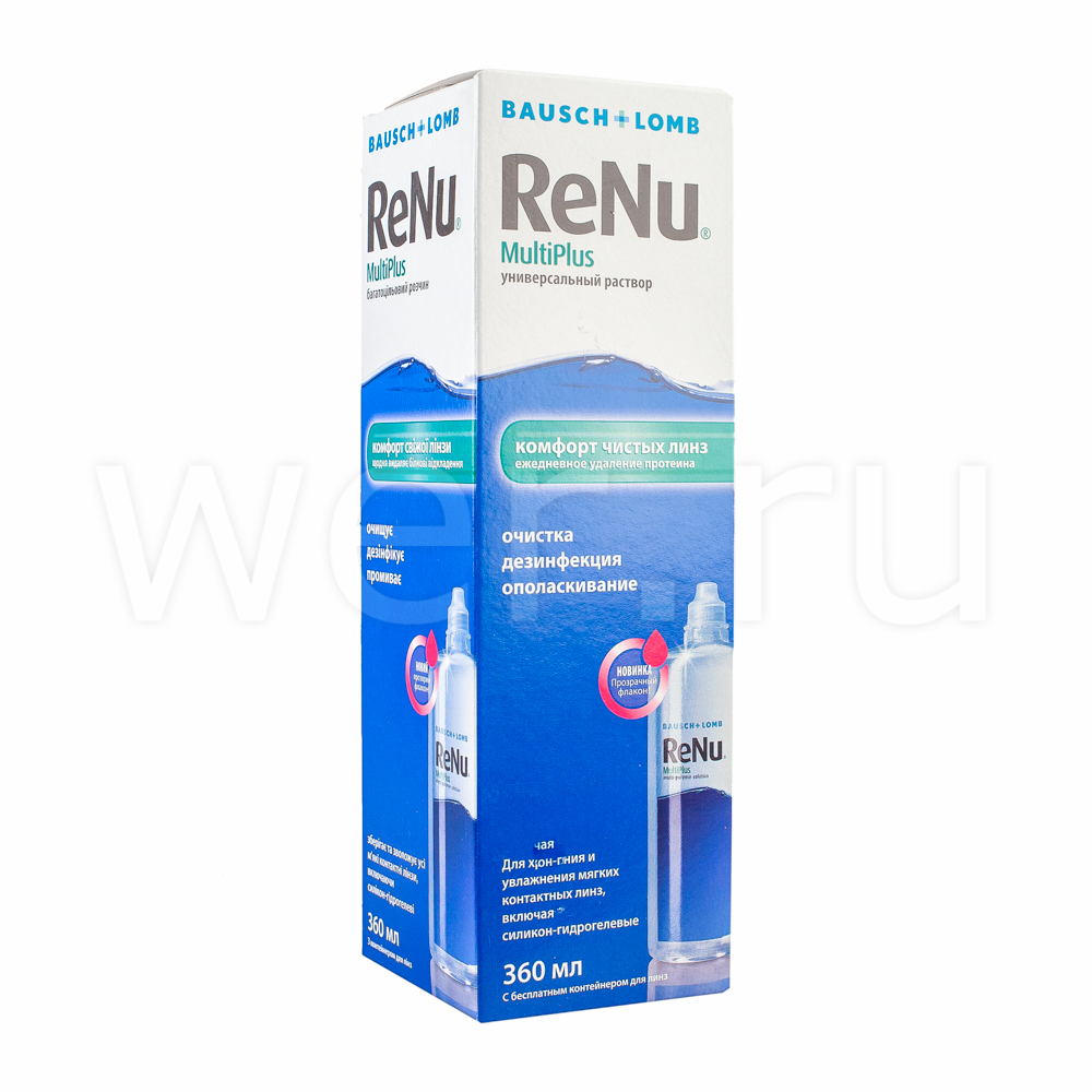 Купить ReNu MultiPlus раствор для линз универсальный 360 мл с контейнером для хранения линз, Bausch + Lomb [Бауш + Ломб]