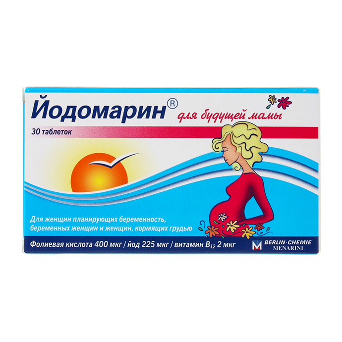 Купить Йодомарин для будущей мамы таблетки 140 мг 30 шт., Berlin-Chemie/A. Menarini [Берлин-Хеми/А. Менарини]