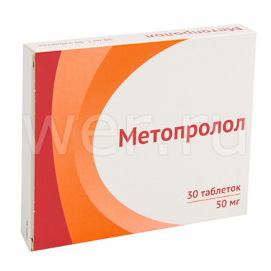 Купить Метопролол таблетки 50 мг 30 шт., Озон ООО
