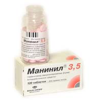 Купить Манинил таблетки 3, 5 мг 120 шт., Berlin-Chemie/A. Menarini [Берлин-Хеми/А. Менарини]