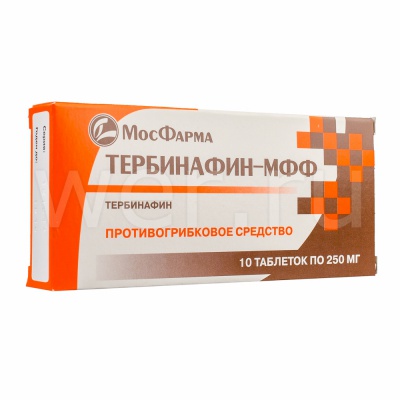 Купить Тербинафин-МФФ таблетки 250 мг 10 шт., Московская фармацевтическая фабрика