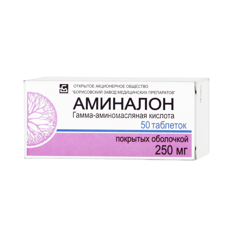Аминалон таблетки покрытые пленочной оболочкой 250 мг 50 шт.